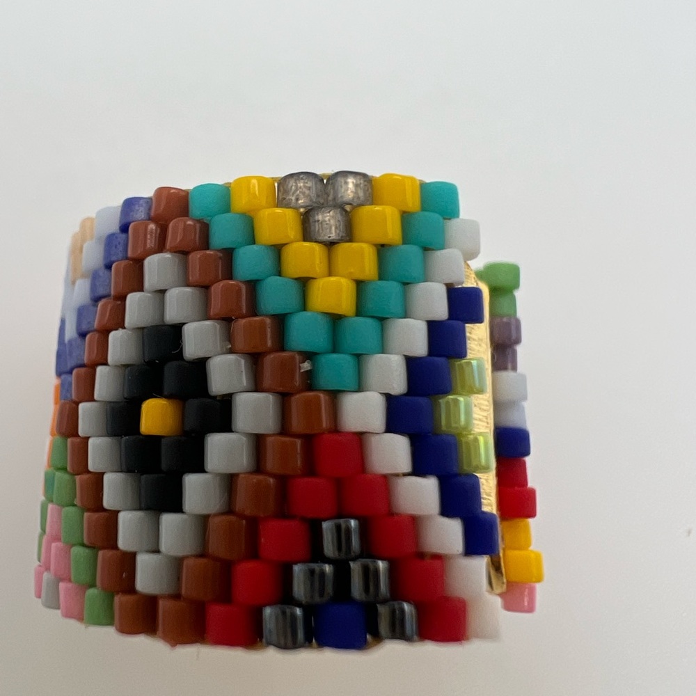 Geometric Pattern Stylish Miyuki Beaded Adjustable Rings - Trendy Boho Rings - Picture 10 of 12